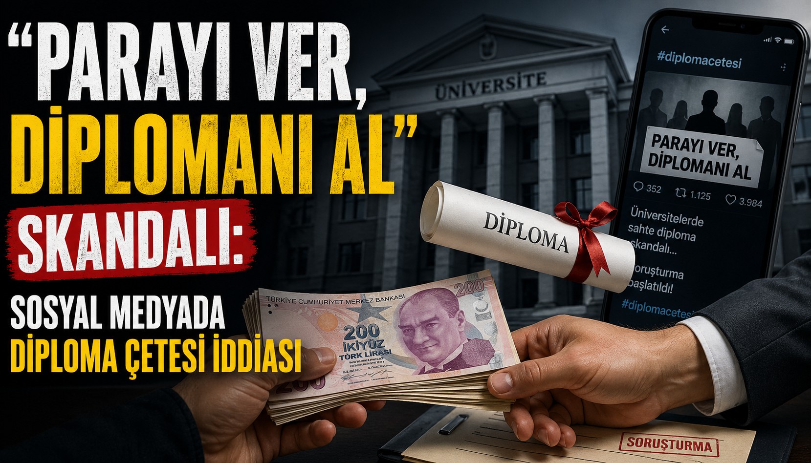 “Parayı Ver, Diplomanı Al” Skandalı: Sosyal Medyada Diploma Çetesi İddiası