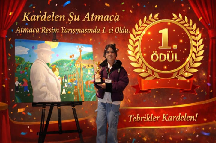 Kardelen Su Atmaca Resim Yarışmasında İlçe Birincisi Oldu