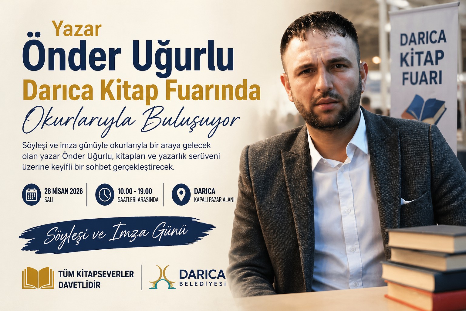Yazar Önder Uğurlu Darıca Kitap Fuarında Okurlarıyla Buluşuyor
